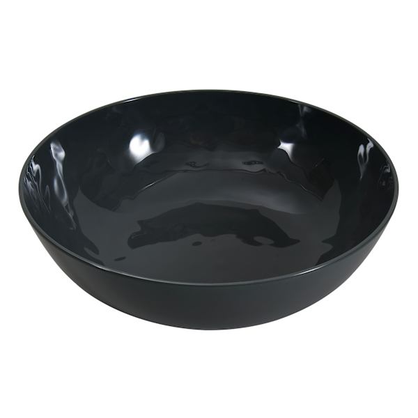 Large Embossed Melamine Serving Bowl, Light Grey