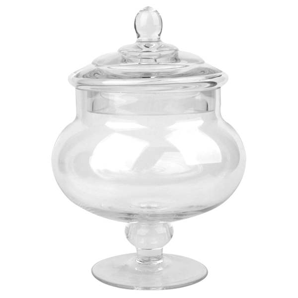 Clear Glass Apothecary Jar, 10"