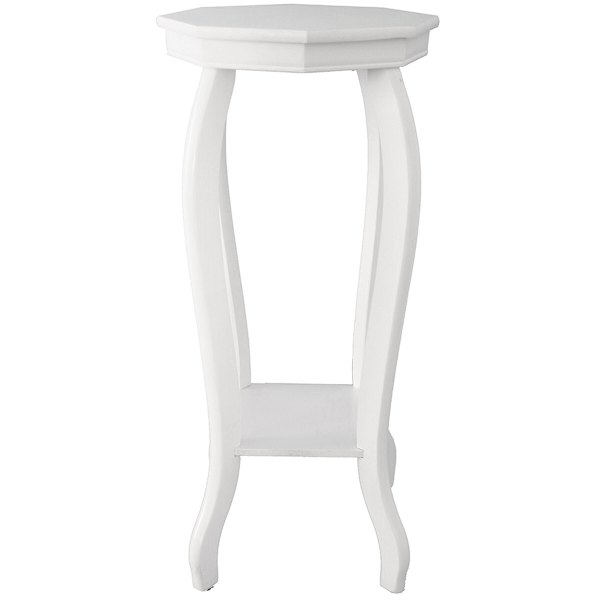 Providence Octagon Wooden Top Plant Stand, White