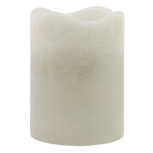 Grey Wax LED Pillar Candle with 6 Hour Timer, 3x4