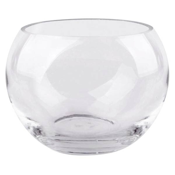 Clear Glass Round Vase, 4"
