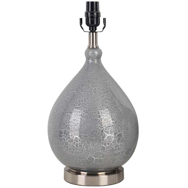 Grey Crackled Glass Accent Lamp, 17"