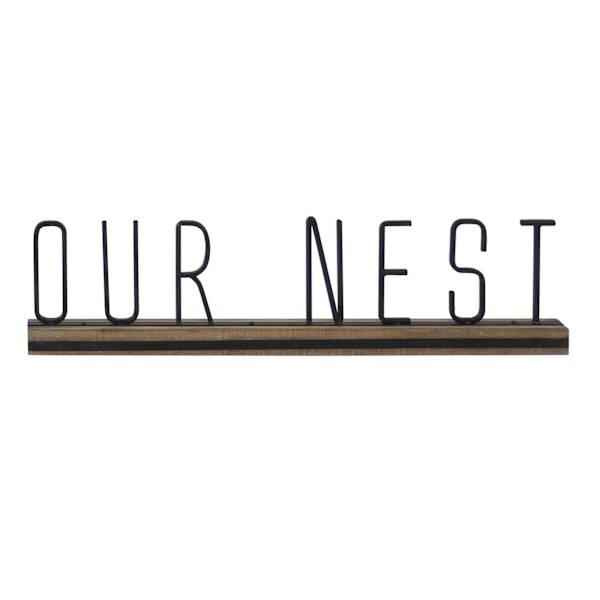 Honeybloom Our Nest Metal Sign, 24x6