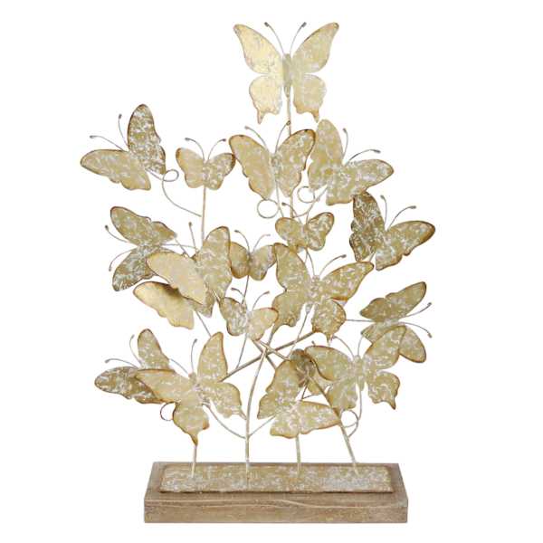 Grace Mitchell Gold Metal Butterflies Decor, 22"