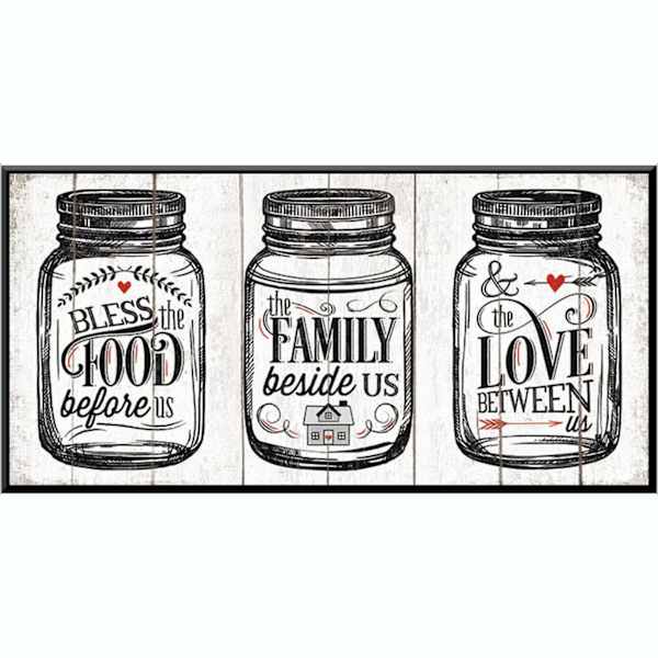 Glass Framed Food, Family, Love Wall Art, 15x8
