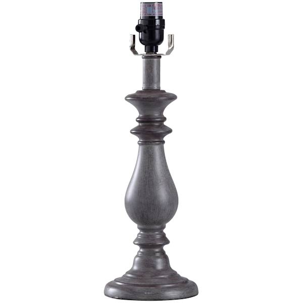 Dark Grey Wash Small Lamp Base, 16"