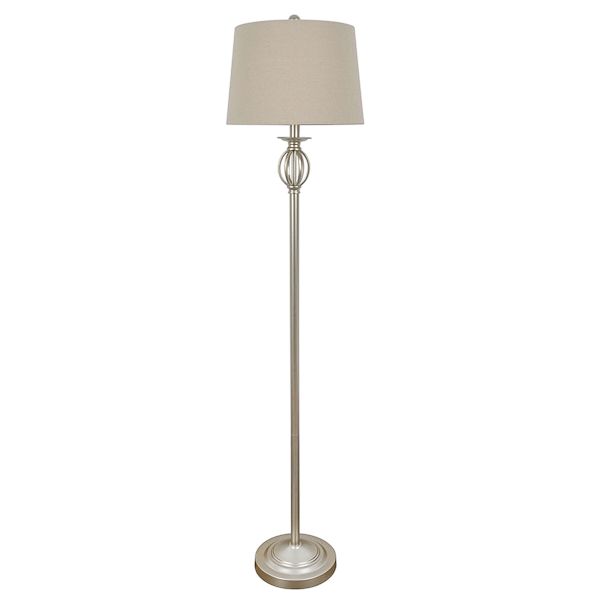 60in. Metallic Spindle Metal Floor Lamp