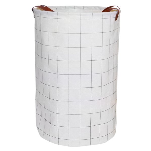 Modern Grid Patterned Laundry Hamper, Medium