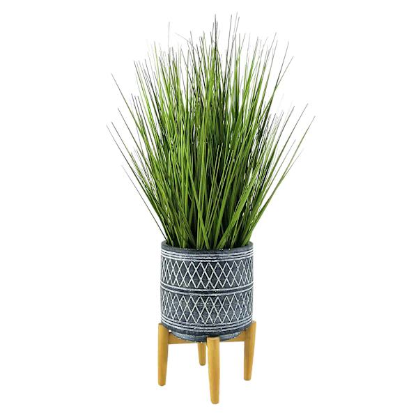 Grass Plant with Cement Planter, 28"