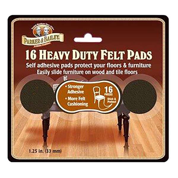 16-Pack Brown Felt Furniture Pads, 1.25"