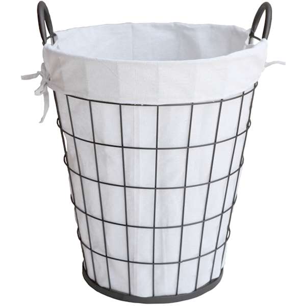 Metal Wire Laundry Hamper with Removeable Liner, Brown