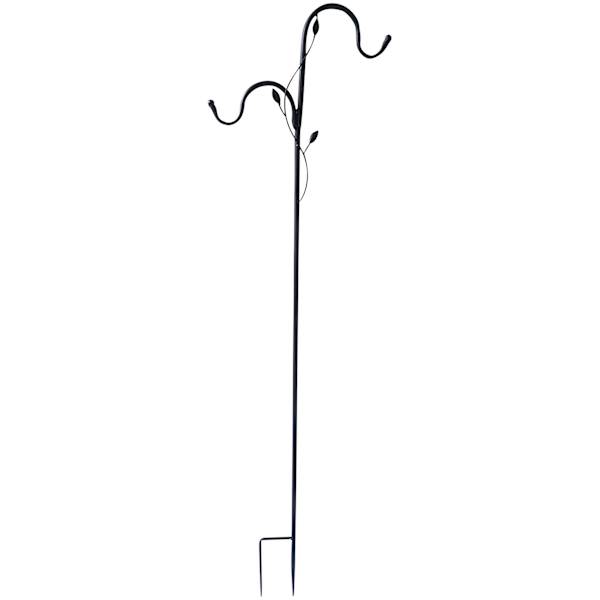 Black Metal Double Garden Hook, 59"