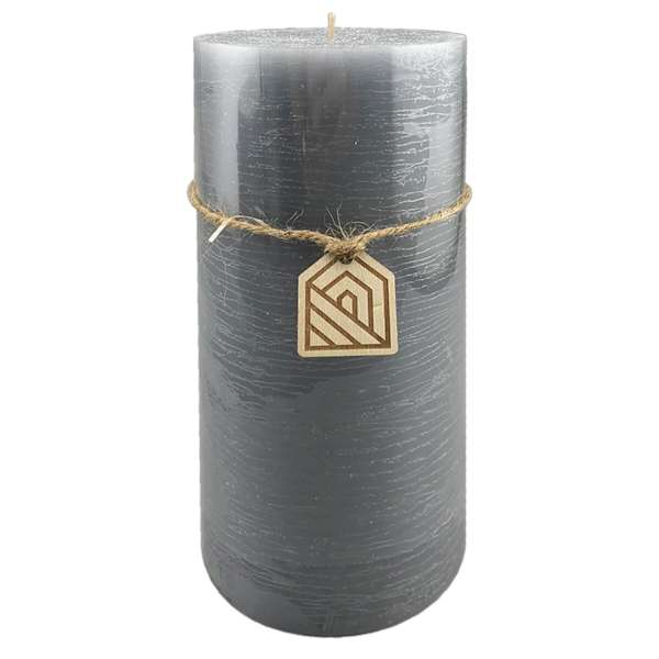 Light Grey Unscented Pillar Candle, 3x6