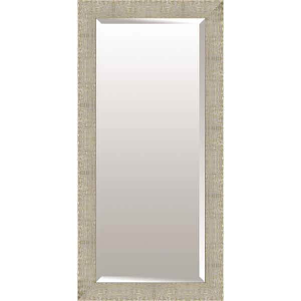 Organic Silver & Champagne Solid Wood Leaner Mirror, 32x68