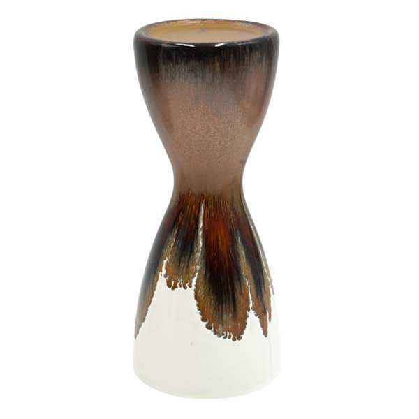 Crosby St. White & Brown Reactive Ceramic Vase, 10"