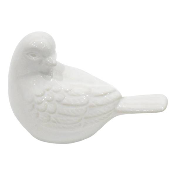 White Ceramic Bird, 4"