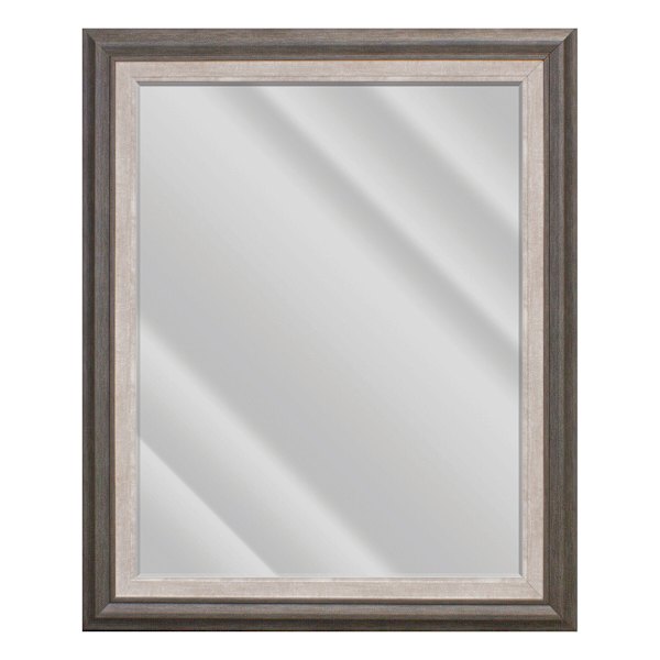 Janice Sable & Grey Framed Rectangle Wall Mirror, 29x35