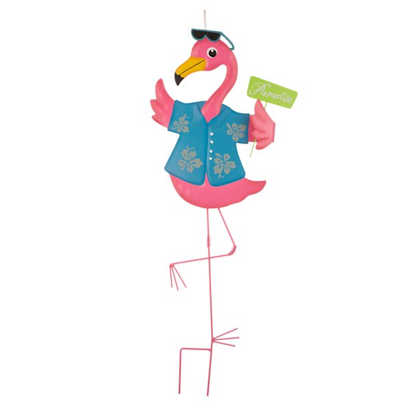 Blue Shirt Paradise Flamingo Yard Stake, 36"