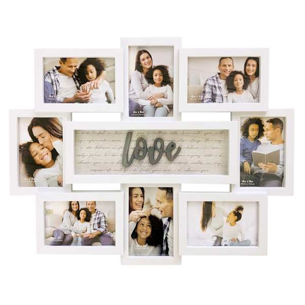 8-Opening White Love Collage Picture Frame, 22x17