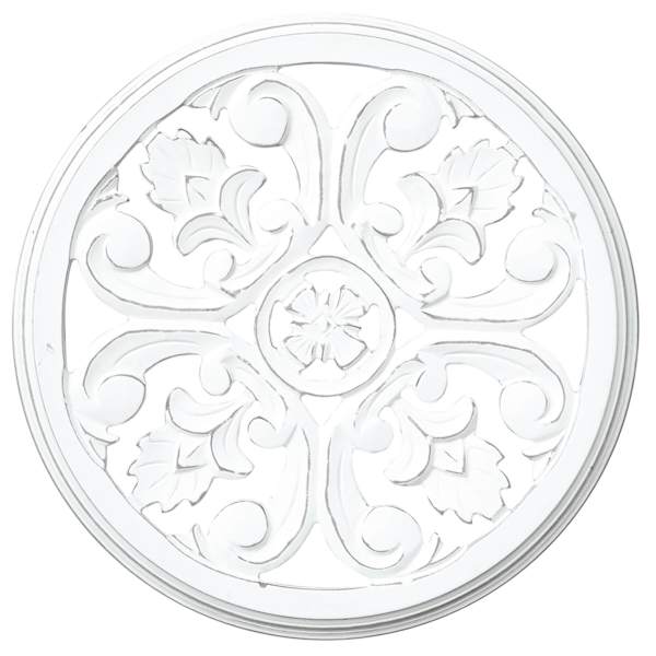 Dania Hand Carved White Wooden Panel Wall Decor, 16"
