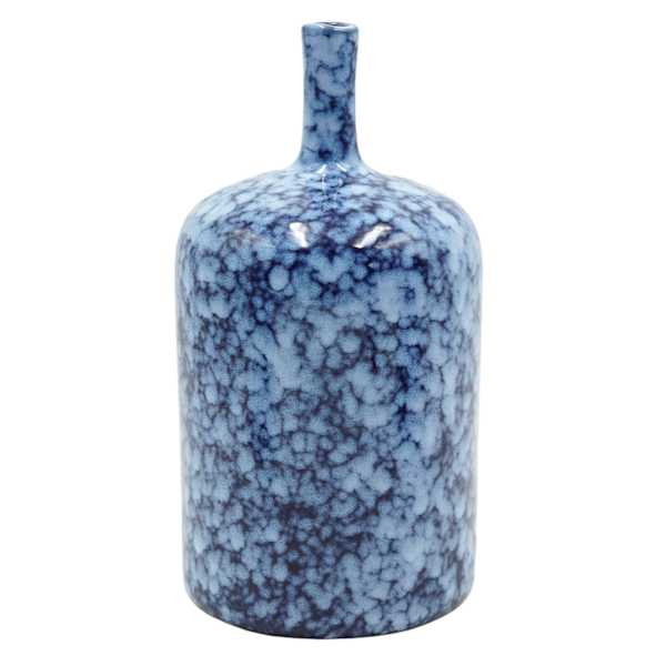 Tracey Boyd Blue Splatter Ceramic Vase, 9.5"