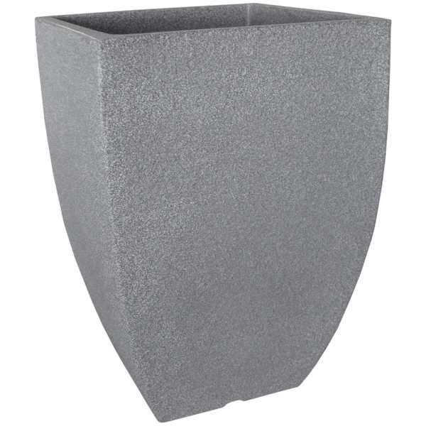 Japi All-Weather Charcoal Grey Modern Square Outdoor Planter, Small
