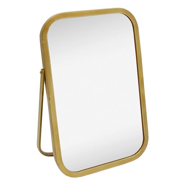 Tracey Boyd Gold Metal Table Mirror, 10"