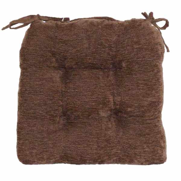 Reese Chocolate Chenille Dining Chair Cushion
