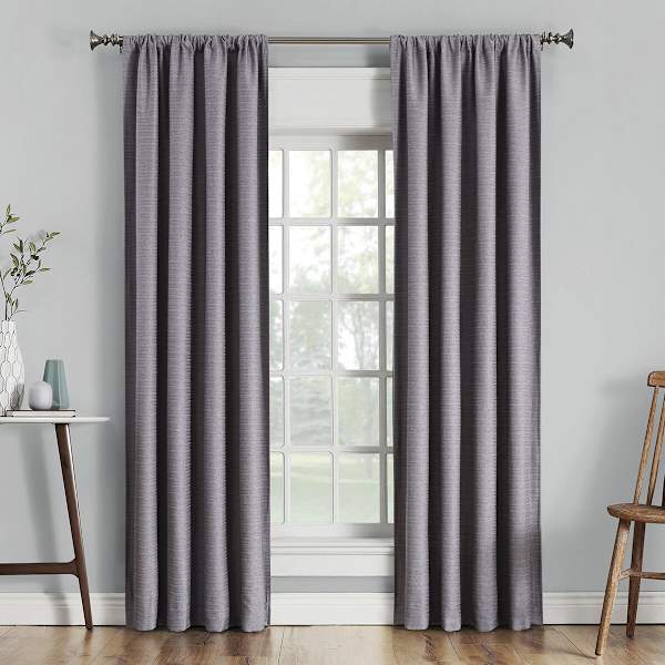Sun Zero Soraya Plum Thermal Lined Blackout Curtain Panel, 84"