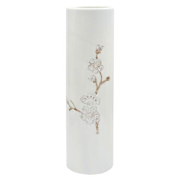 Tracey Boyd White Floral Ceramic Vase, 14"