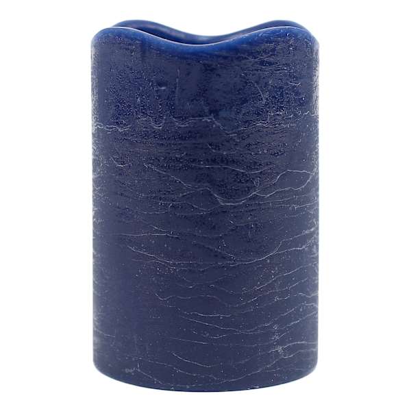 Honeybloom Dark Blue Wax LED Pillar Candle with 6 Hour Timer, 4x6