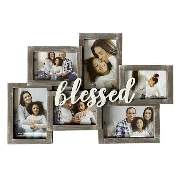 6-Opening Blessed Grey Collage Picture Frame, 18x12