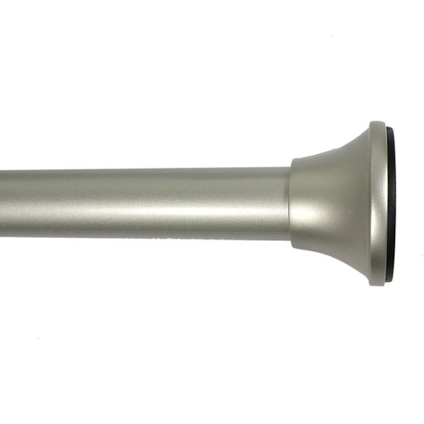 3/4" Nickel Adjustable Tension Curtain Rod, 24-48"