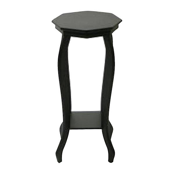 Providence Octagon Wooden Top Plant Stand, Black