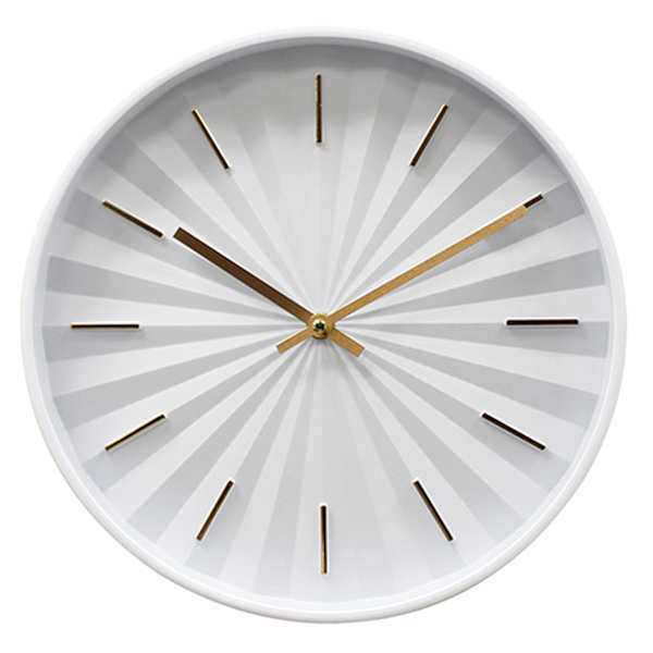 White & Gold Round Accent Wall Clock, 12"