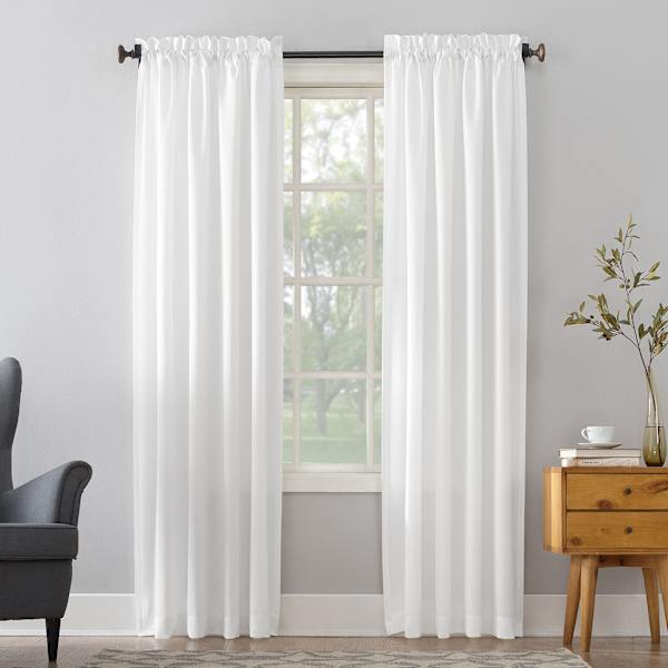 Madison White Pole Top Room Darkening Curtain Panel, 84"