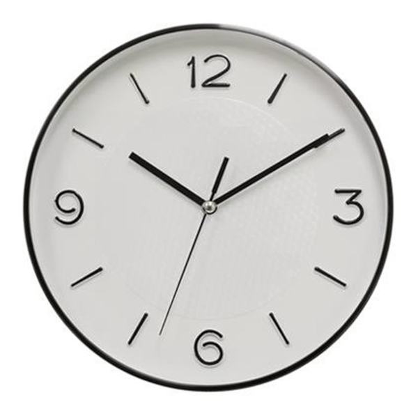 White Accent 3D Dial Round Wall Clock, 10"