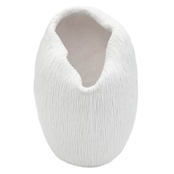White Resin Vase, 10.5"