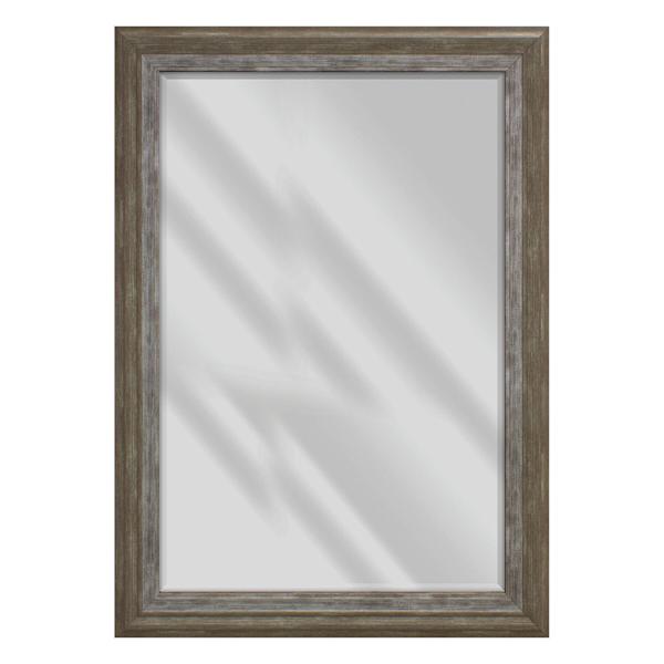 Janice Grey & White Rectangle Wall Mirror, 31x43