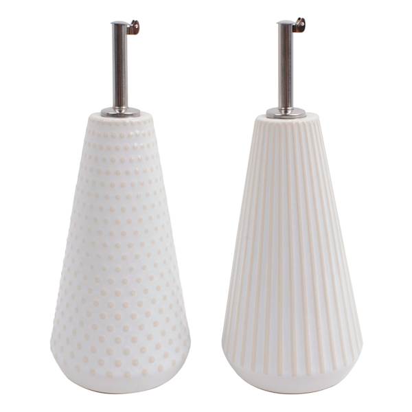 Honeybloom Pasadena Oil & Vinegar Bottle Set, White