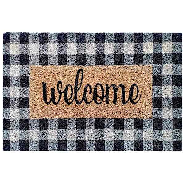Honeybloom Buffalo Check Plaid Welcome Coir Mat, 18x30