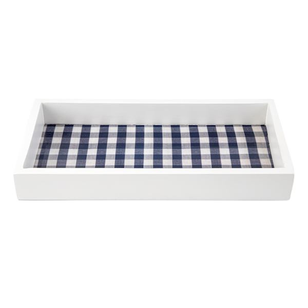Blue & White Check Patterned Tray, 12x16