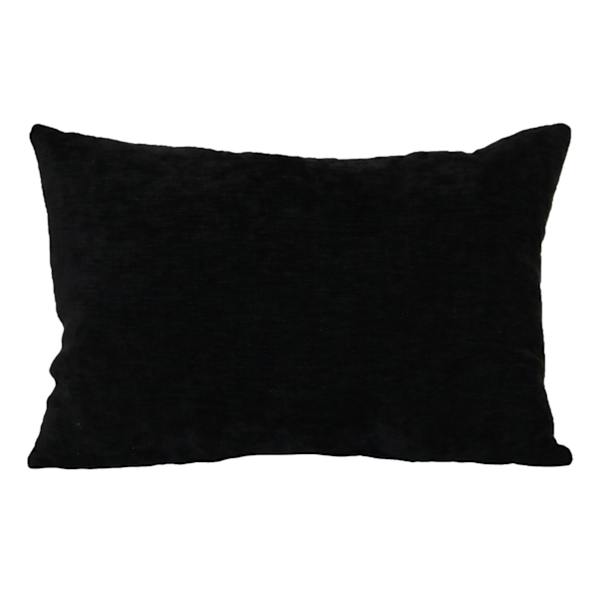Reese Black Chenille Throw Pillow, 14x20