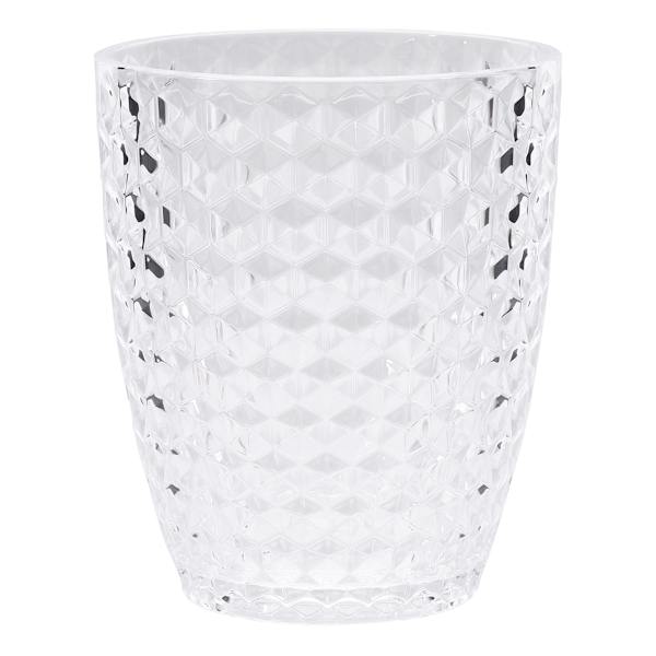 Clear Diamond Textured Acrylic Double Old Fashioned Glass, 14oz