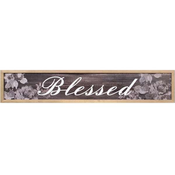 Blessed Wooden Wall Sign, 37x7