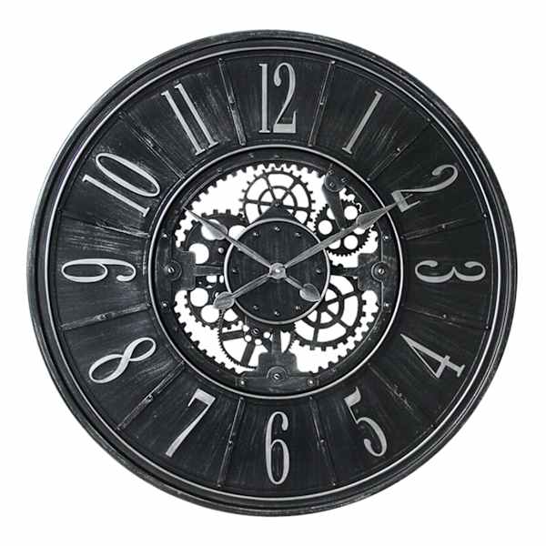Black Gallery Round Wall Clock, 36"