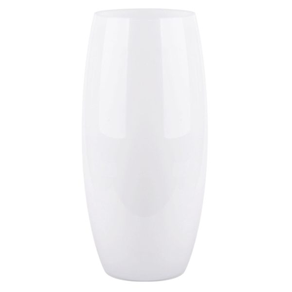 Providence White Glass Vase, 14.5"