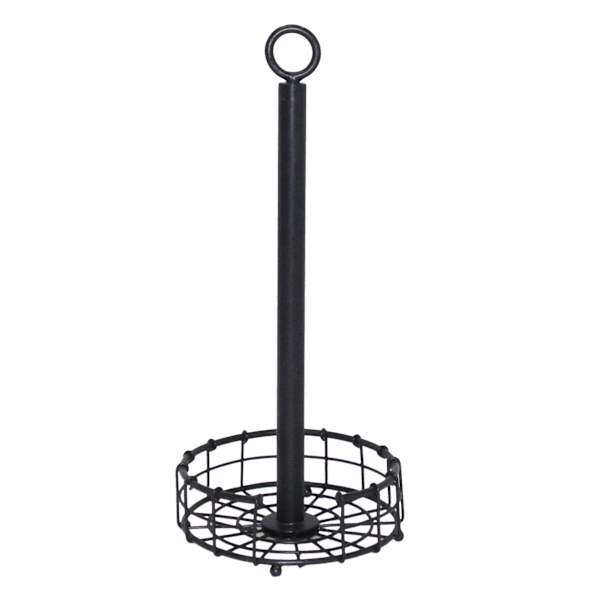 Black Iron Wire Grid Pattern Paper Towel Holder
