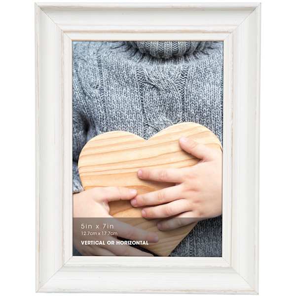 Whitewash Scoop Profile Tabletop Picture Frame, 5x7