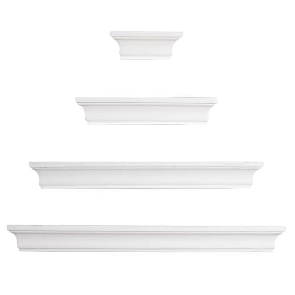 Kate 4-Piece Wooden Wall Ledge Set, White